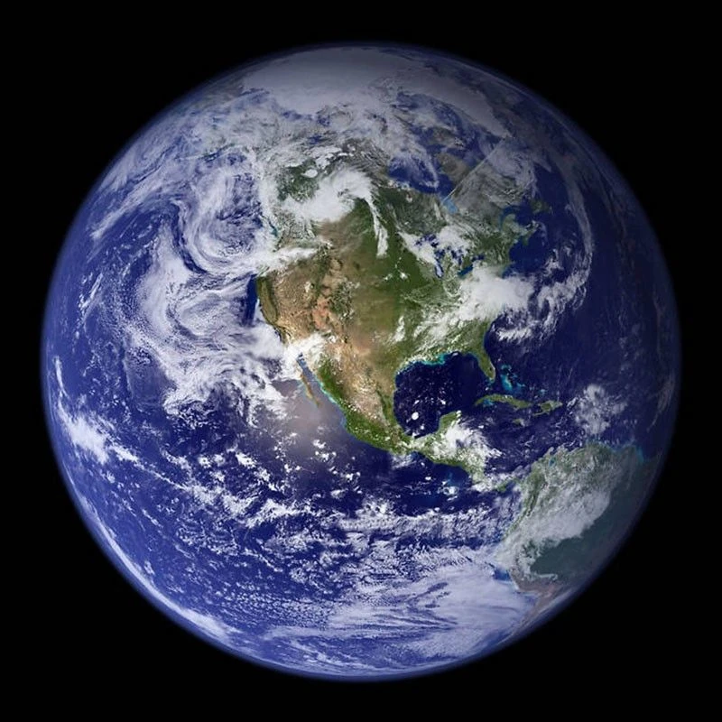 NASA satellite composite of Earth showing the Americas.